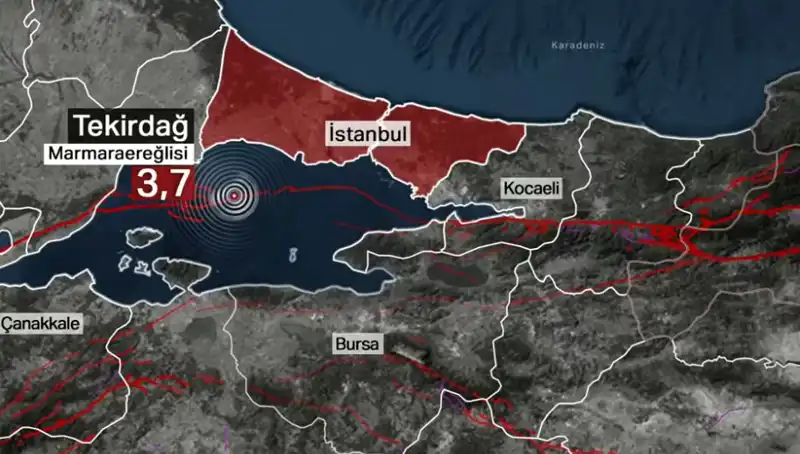Marmara Denizi'nde Yaşanan 3,7 Büyüklüğündeki Deprem Korku Yarattı