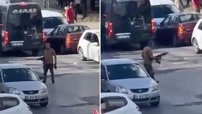 Başakşehir'de Pompalı Tüfekle Yolu Kapatıp Korku Salan Anlar